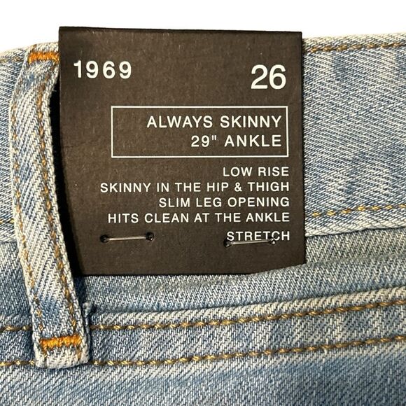 Gap 1969 Always Skinny 29” Ankle Low Rise Polka Dot Distressed Size 26 - Picture 9 of 11